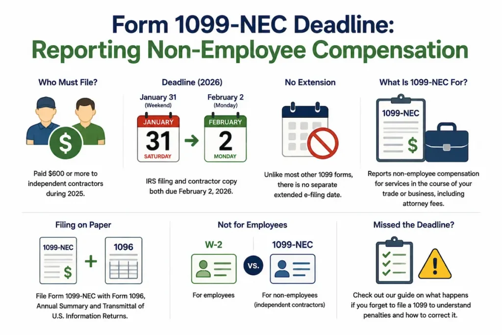 Form 1099-NEC Deadline - Reporting Non-Employee Compensation